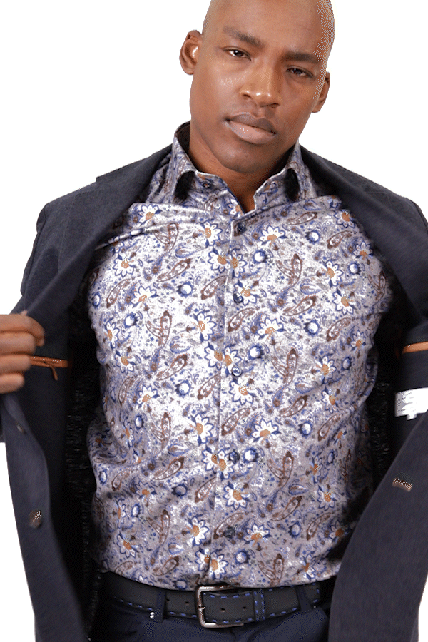 Carlisle Blue Mix Wool and Cotton Knit Sport Coat