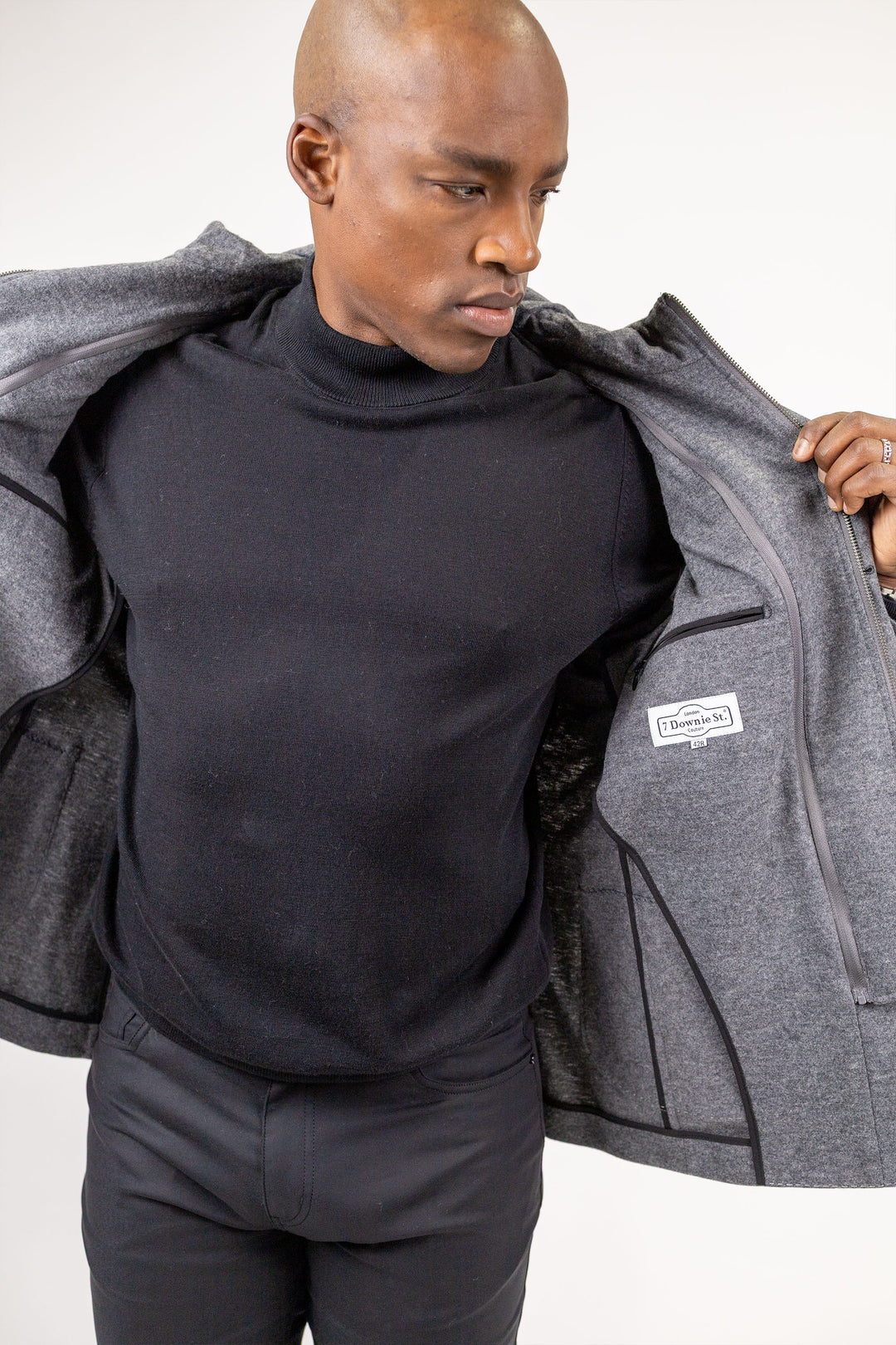 Carlisle Charcoal Hybrid Wool and Cotton Knit Sport Coat