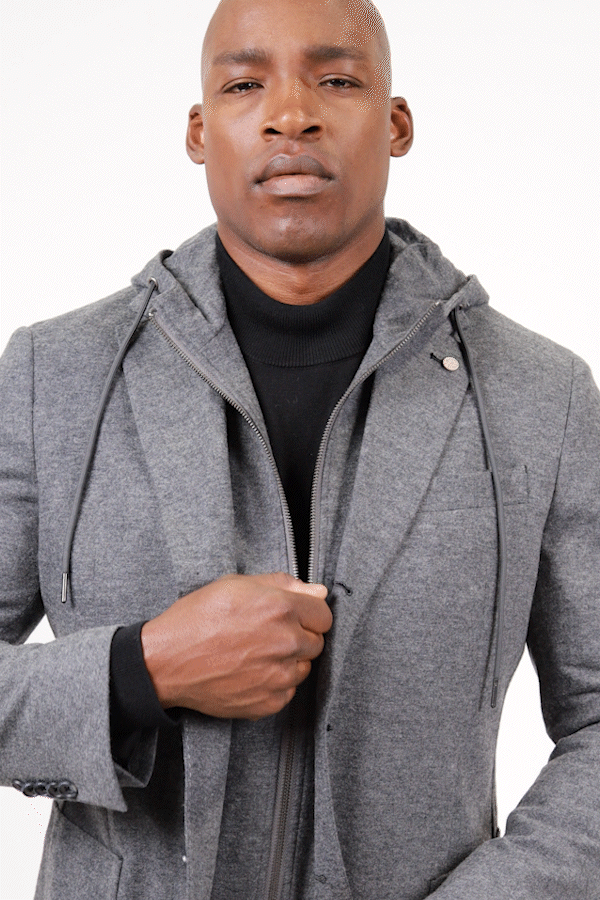 Carlisle Charcoal Hybrid Wool and Cotton Knit Sport Coat