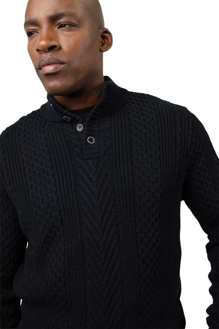 Cranston Button Mock - Black