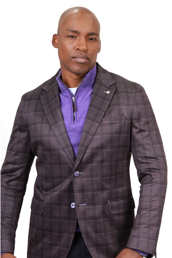 Hillsboro Bordo Windowpane Cotton Knit Sport Coat