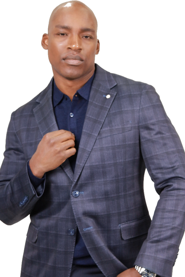 Hillsboro Navy WIndowpane Cotton Knit Sport Coat