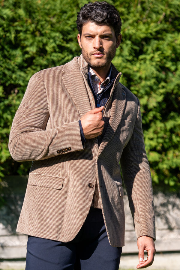 Lorenzo Cocoa Stretch Corduroy Hybrid Sport Coat
