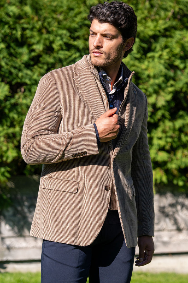 Lorenzo Cocoa Stretch Corduroy Hybrid Sport Coat