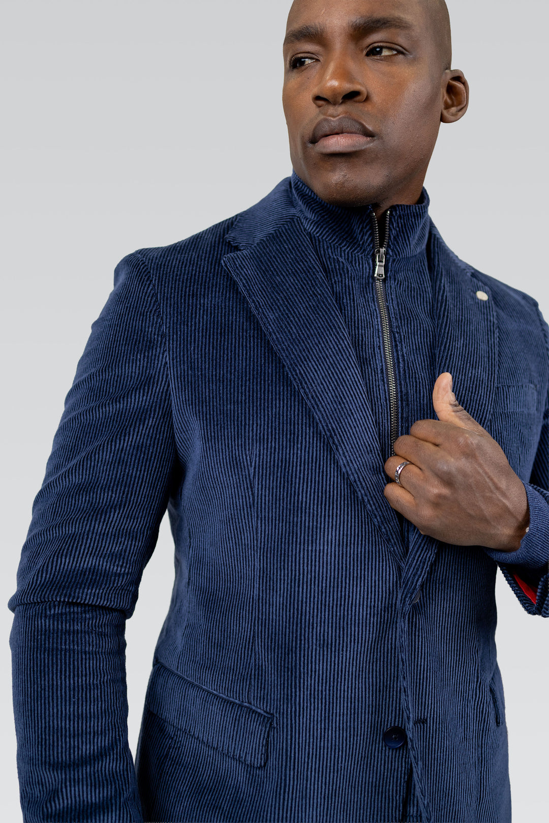 Lorenzo Navy Stretch Corduroy Hybrid Sport Coat