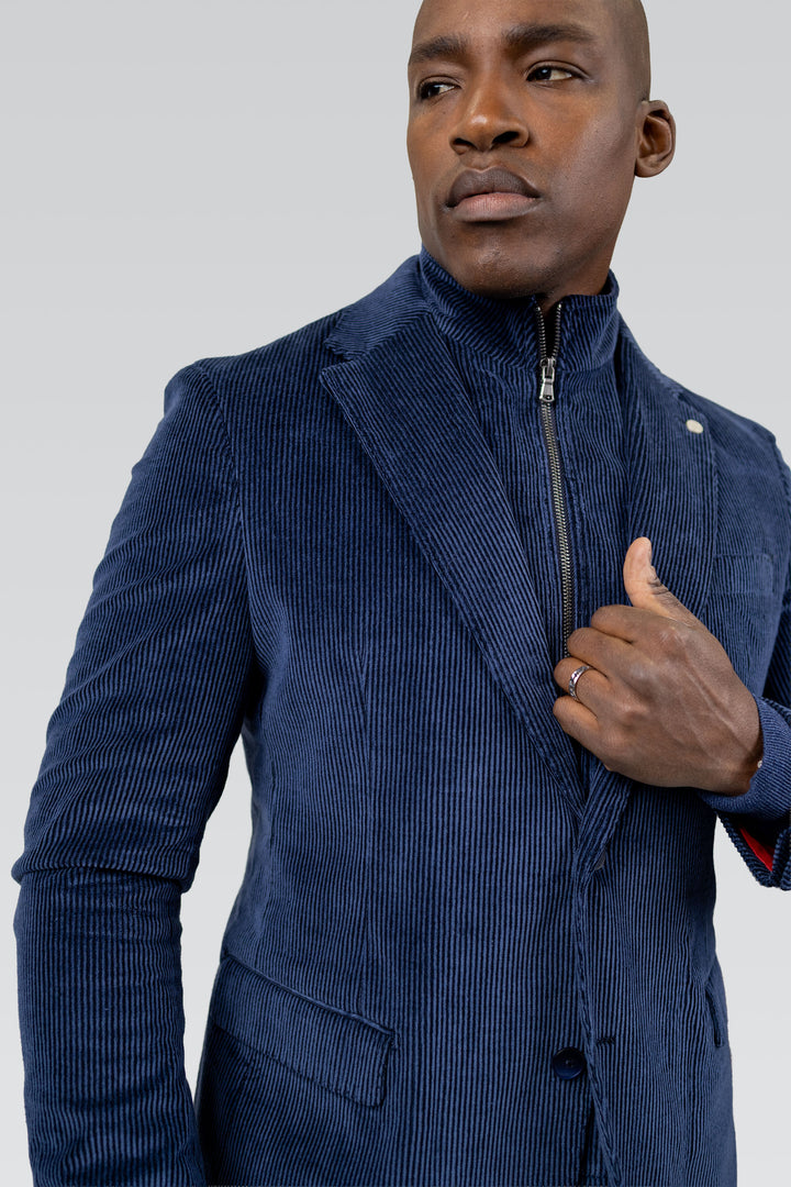 Lorenzo Navy Stretch Corduroy Hybrid Sport Coat