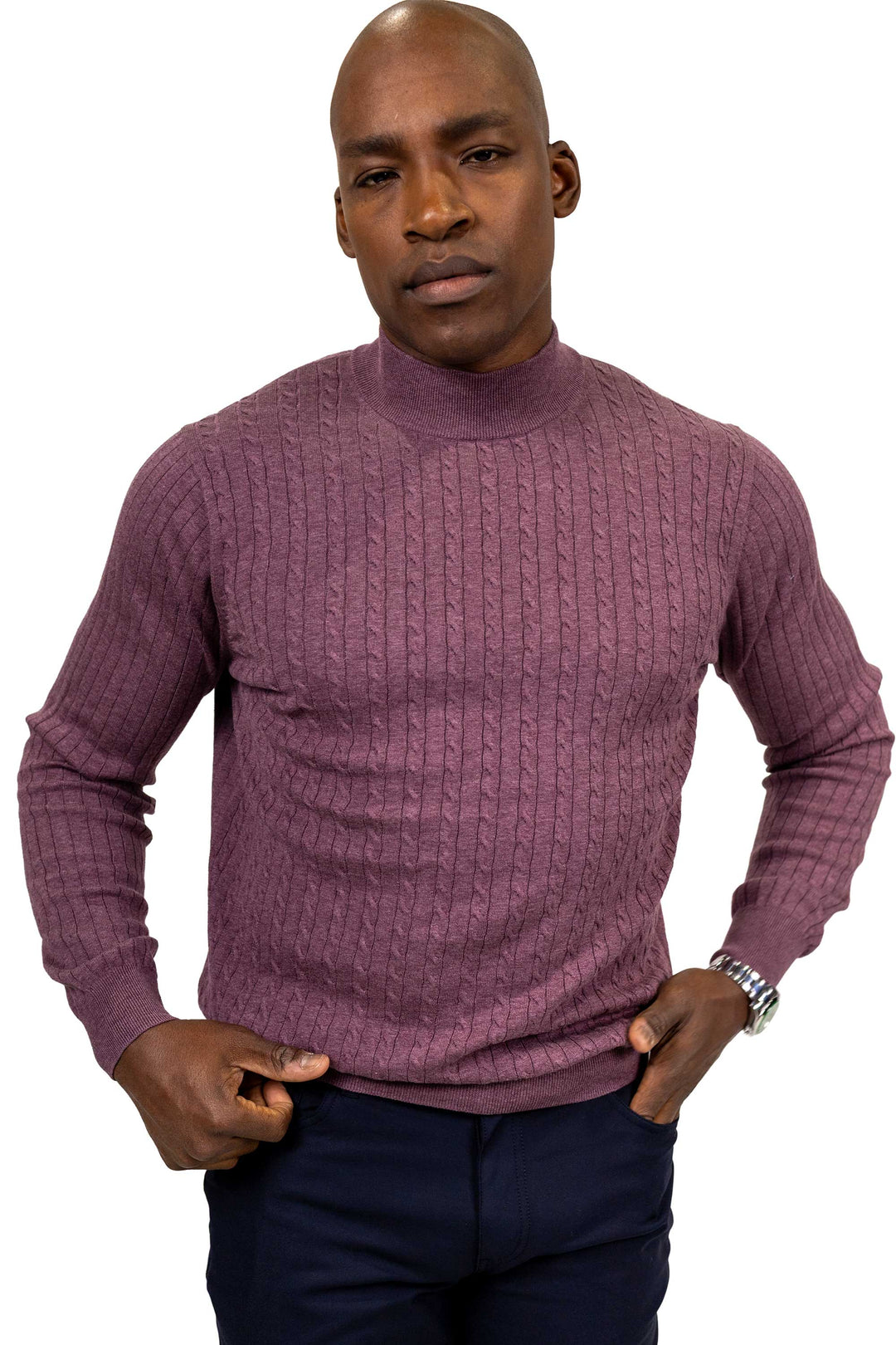 Ozark Mockneck Sweater - Burgundy