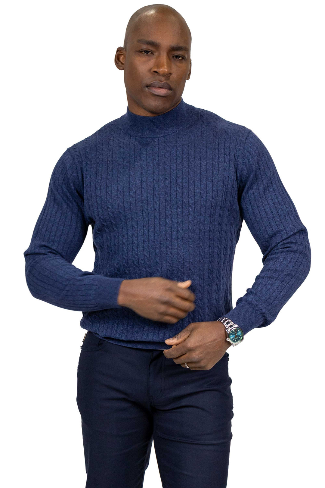 Ozark Mockneck Sweater - Navy