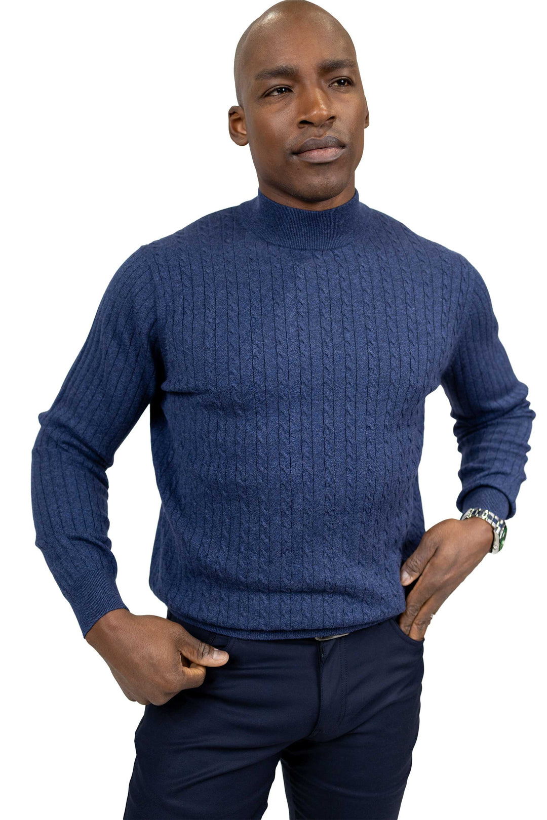 Ozark Mockneck Sweater - Navy