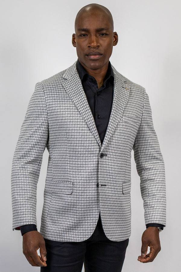 Porto Grey Houndstooth Knit Sport Coat