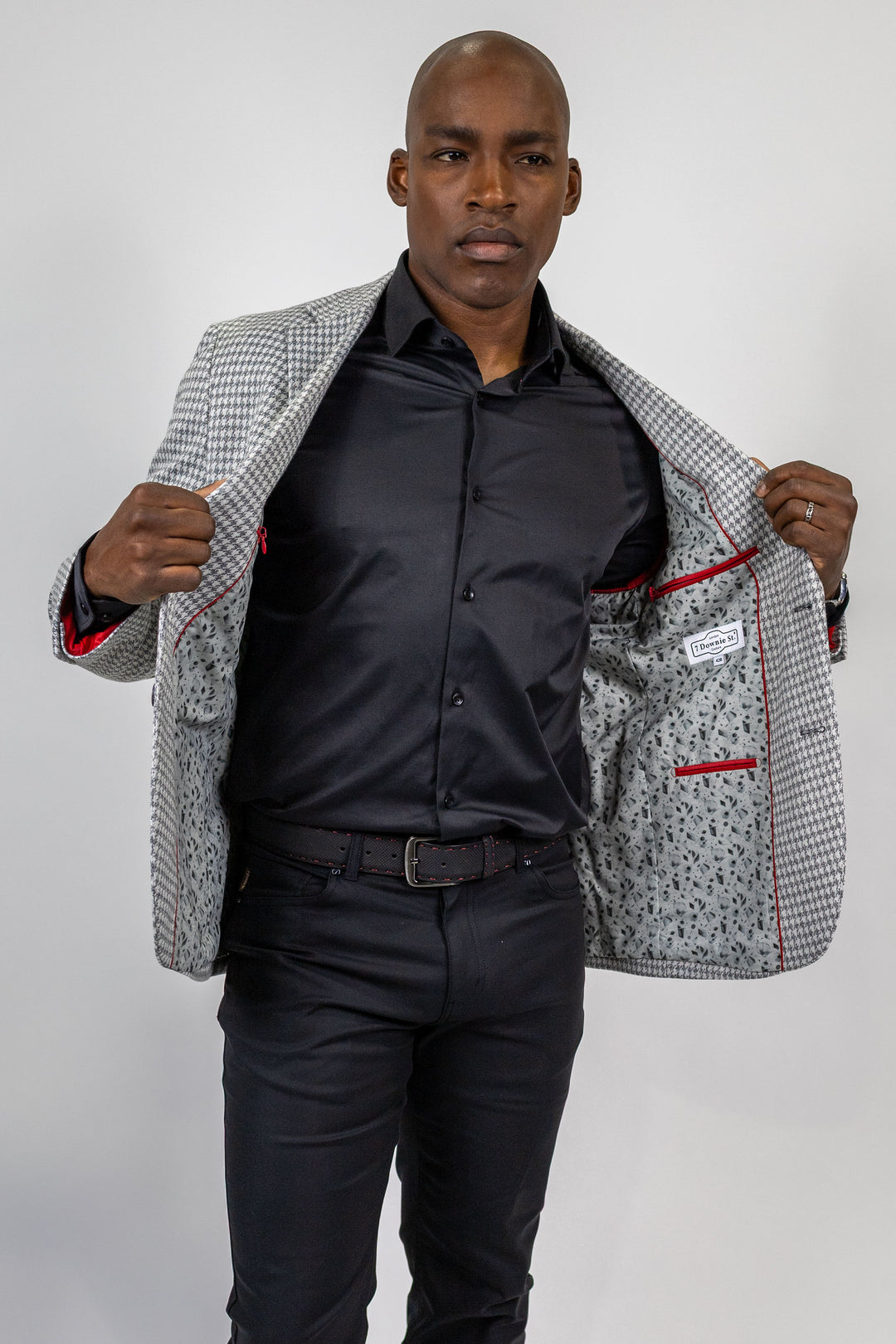 Porto Grey Houndstooth Knit Sport Coat