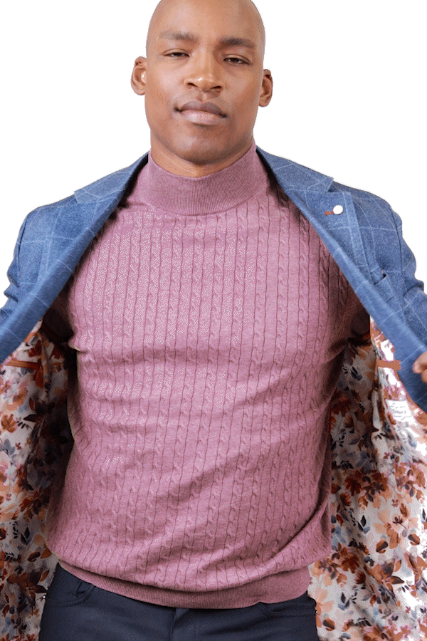 Sherwood Navy Windowpane Cotton Knit Sport Coat