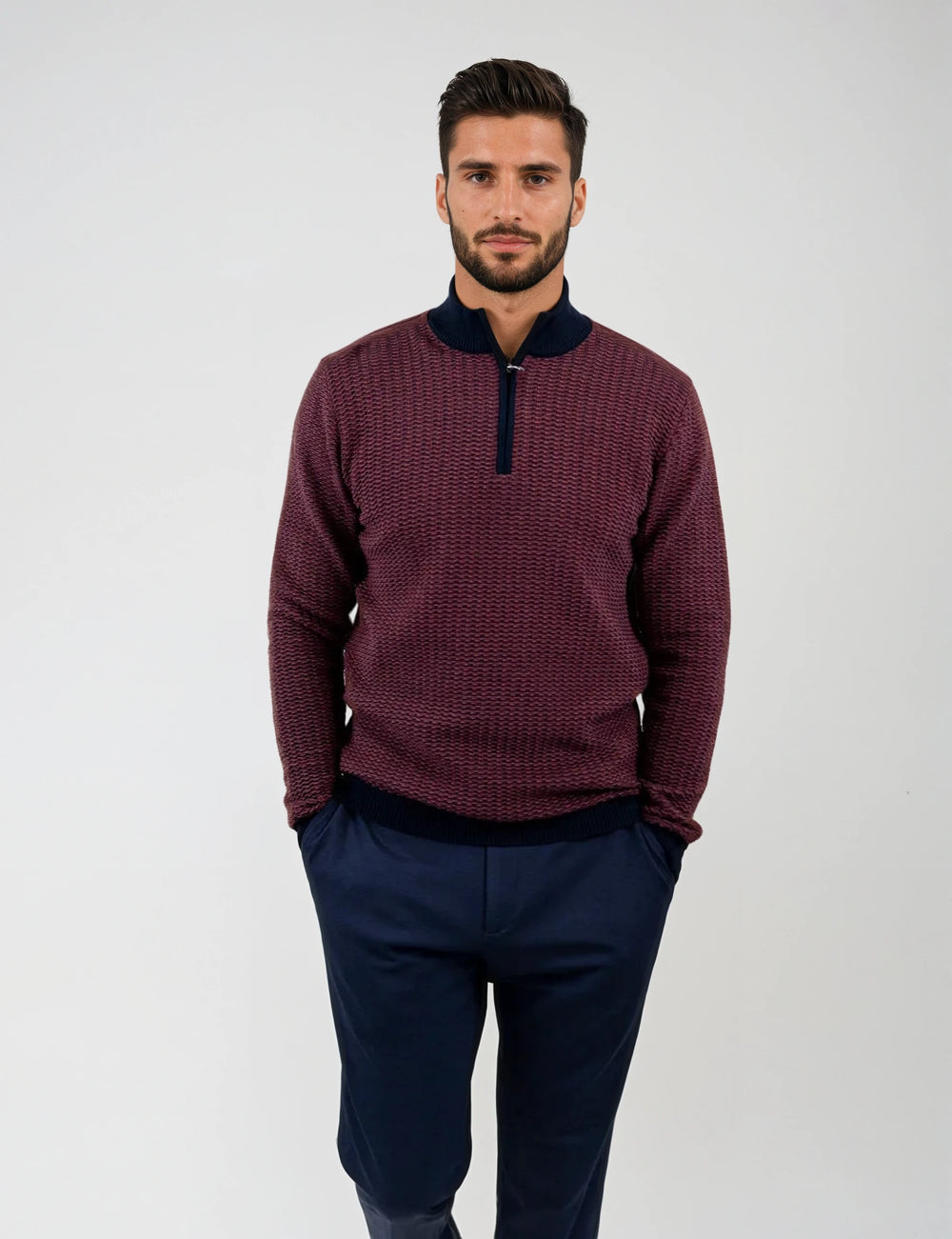 Navy/Burg Sweater S / NAVY/BURG