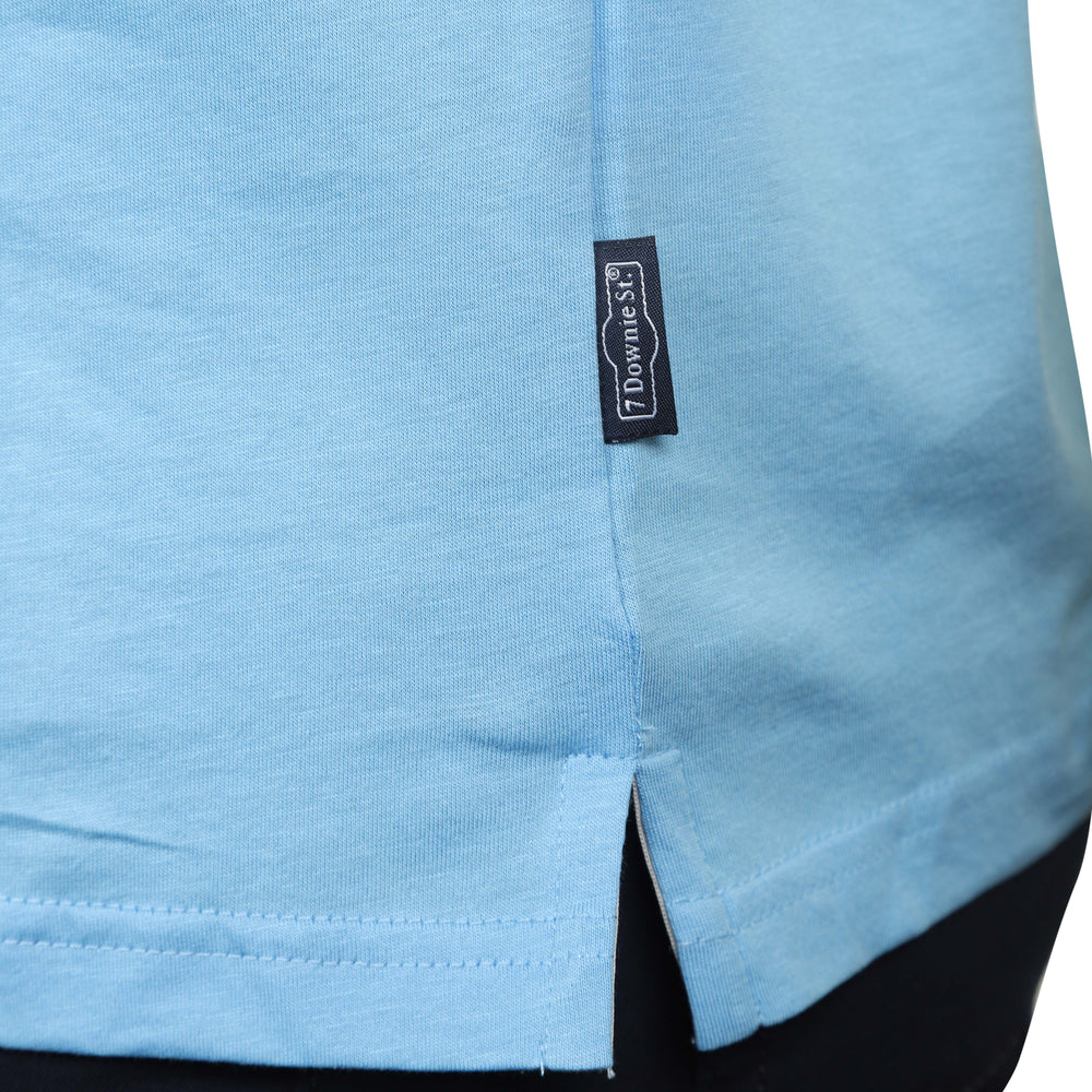 Aqua Mercerized Cotton V-Neck T-Shirt - 7 Downie St.®