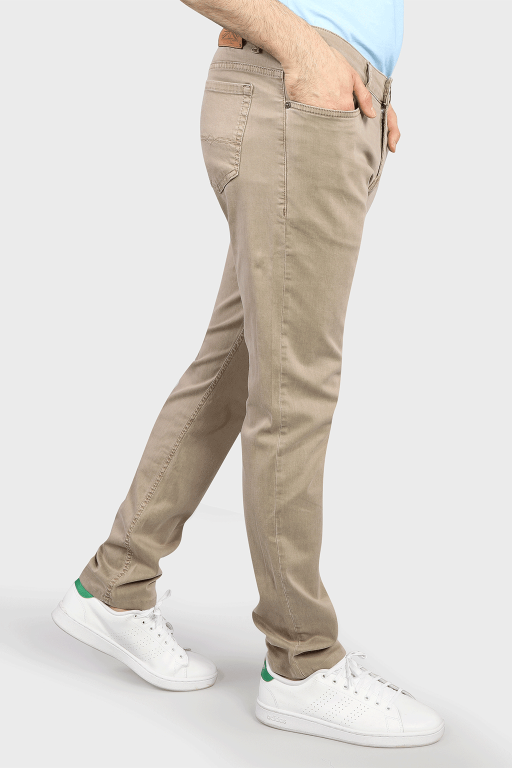 Five Pocket Stretch Pants in Oatmeal