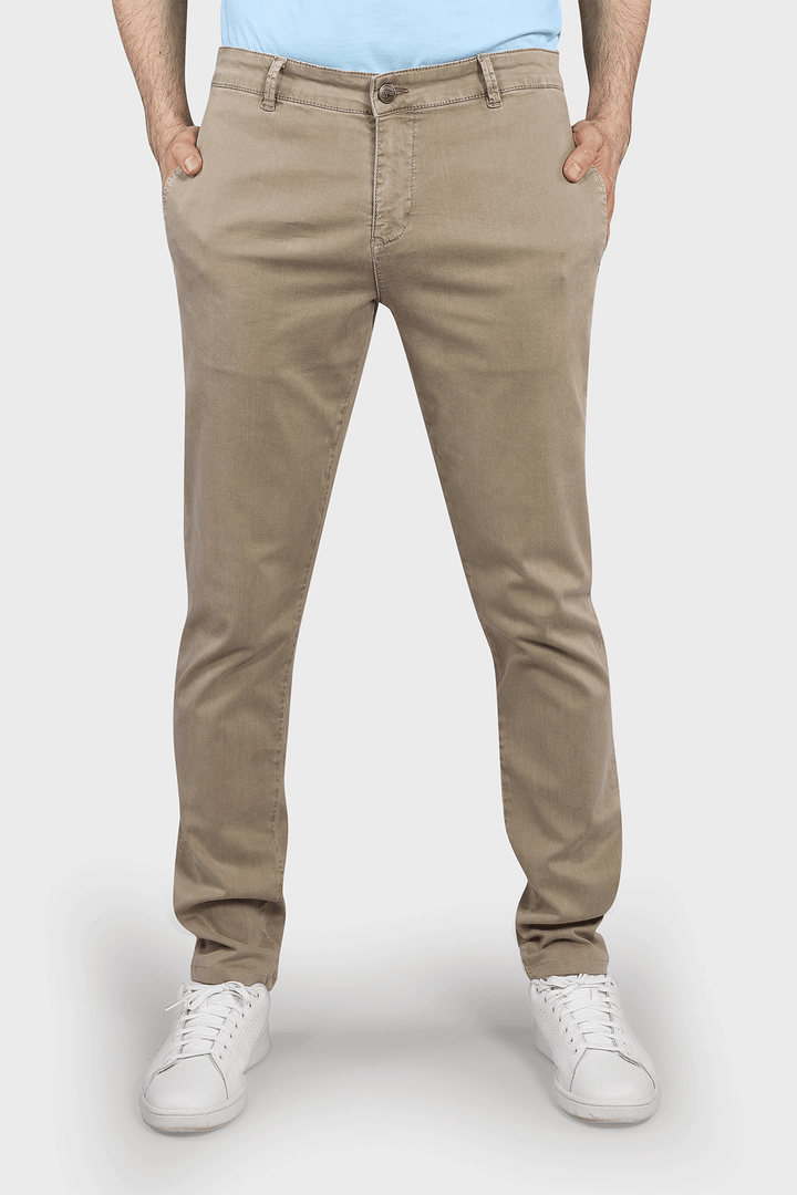 Flat Front Stretch Pants in Oatmeal - 7 Downie St.®