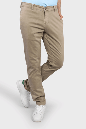 Flat Front Stretch Pants in Oatmeal - 7 Downie St.®
