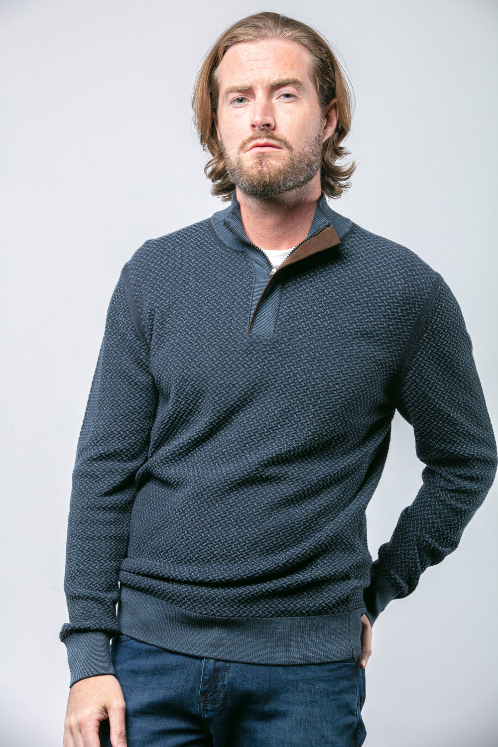 Omaha 1/4 Zip Navy - 7 Downie St.®