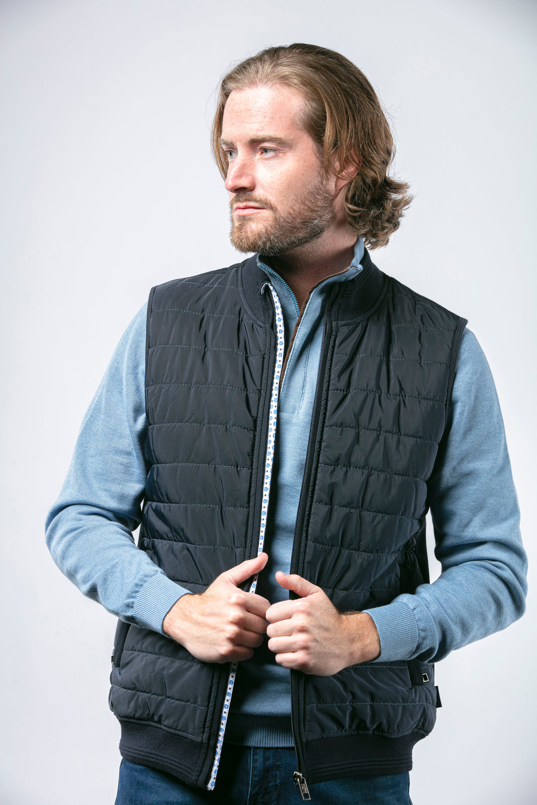 Oslo 1/4 Zip Light Blue - 7 Downie St.®