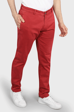 Flat Front Stretch Pants in Claret - 7 Downie St.®