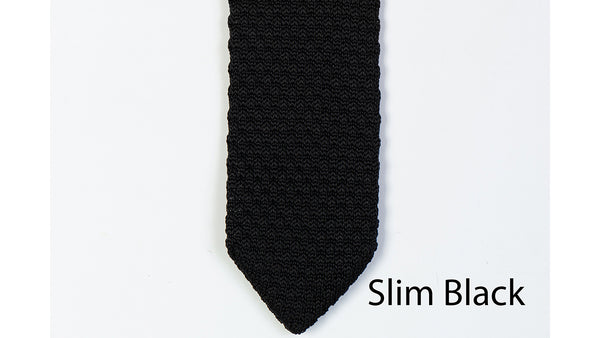 Skinny Knit Tie - Black - 7 Downie St.®