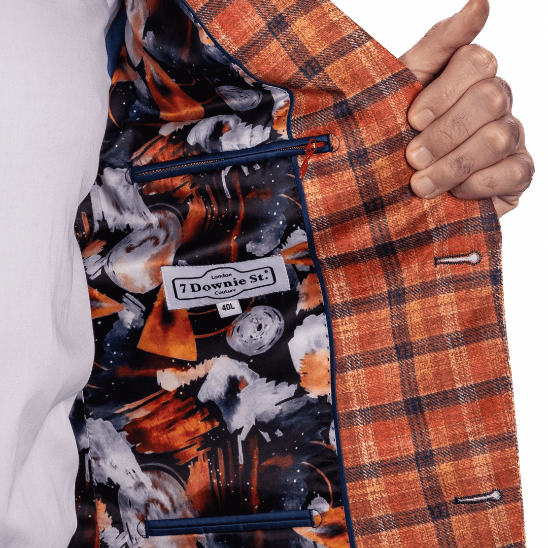 Titan Orange Plaid Knit Blazer - 7 Downie St.®