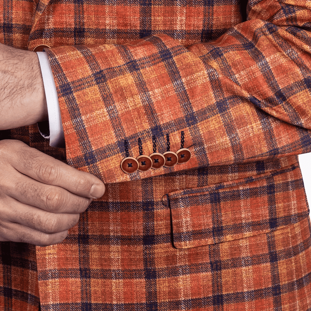 Titan Orange Plaid Knit Blazer - 7 Downie St.®