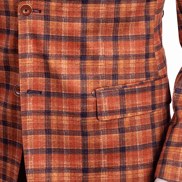 Titan Orange Plaid Knit Blazer - 7 Downie St.®