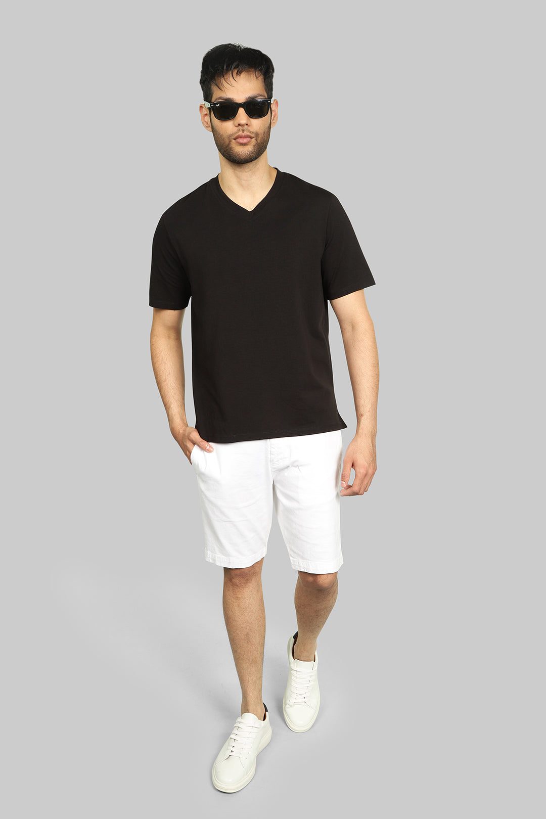 Black Stretch V-Neck T-Shirt - 7 Downie St.®