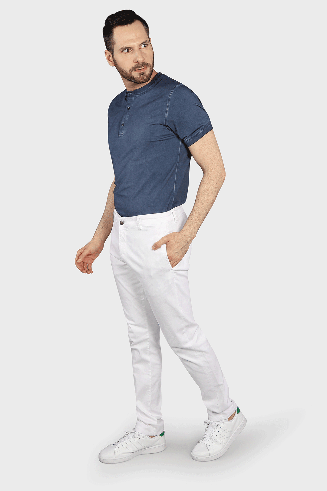 Flat Front Stretch Pants in White - 7 Downie St.®