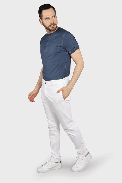 Flat Front Stretch Pants in White - 7 Downie St.®